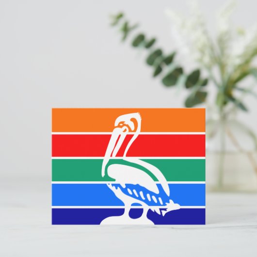 サンクトペテルブルク国旗を掲げたはがき ポストカード (スタンド正面)