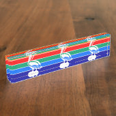 サンクトペテルブルク国旗を掲げたデスクの銘板 デスクネームプレート (側面)