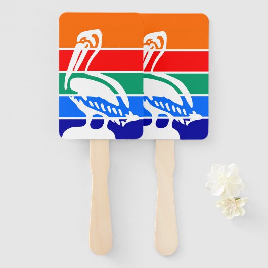 サンクトペテルブルク国旗を掲げたハンドファンのセット ハンドファン (正面&裏面)