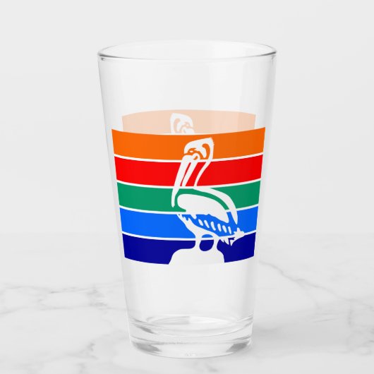 サンクトペテルブルク国旗を掲げた愛国的なガラス杯 タンブラーグラス (正面)