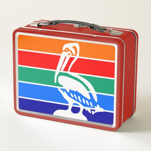 サンクトペテルブルク国旗を掲げた金属製の弁当箱 メタルランチボックス (裏面)