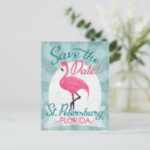 サンクトペテルブルク日付ピンクのフラミンゴを保存 案内ポストカード (スタンド正面)