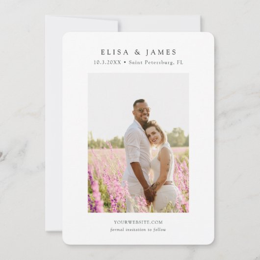 サンクトペテルブルク結婚のフロリダ日付を保存 招待状 (裏面)