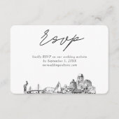 サンクトペテルブルク結婚のミニマルなスケッチRSVP エンクロージャーカード (正面)