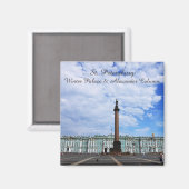 サンクトペテルブルク、ウィンターパレス&アレクサンダーコラム マグネット (正面/裏面)