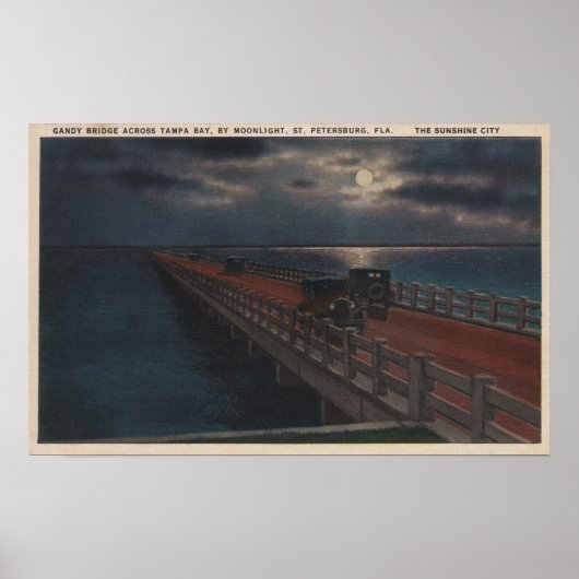 サンクトペテルブルク,フロリダ – Moonlit View of Gandy ポスター (正面)