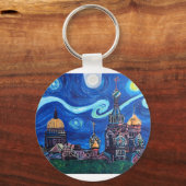 サンクトペテルブルク・ロシアでの星空の夜 キーホルダー (正面)