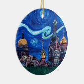 サンクトペテルブルク・ロシアでの星空の夜 セラミックオーナメント (右)