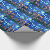 サンクトペテルブルク・ロシアでの星空の夜 ラッピングペーパー (角)