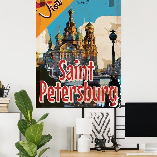 サンクトペテルブルク，ロシアのヴィンテージ旅行ポスター ポスター (ホームオフィス)