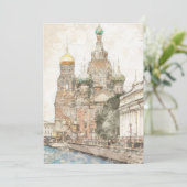 サンクトペテルブルク ロシア ホリデー カード – 冬の街 (スタンド正面)