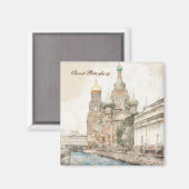 サンクトペテルブルク,ロシア マグネット (正面/裏面)