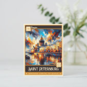 サンクトペテルブルク,ロシア |ヴィンテージ絵画ー ポストカード (スタンド正面)