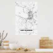 サンクトペテルブルク,ロシア(黒と白) ポスター (キッチン)