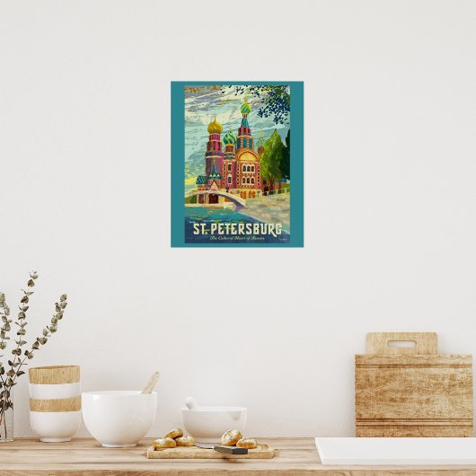 サンクトペテルブルク・ヴィンテージ旅行ポスター ポスター (キッチン)
