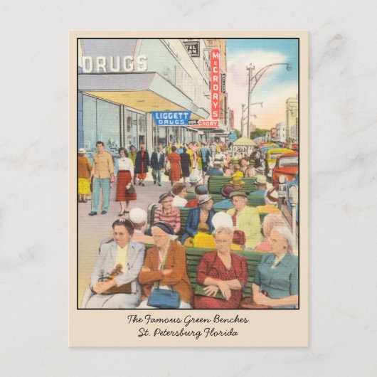 サンクトペテルブルクFloridaグリーンベンチ葉書 ポストカード (正面)