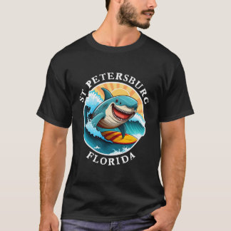 サンクトペテルブルクFloridaハッピーサーフィンサメ Tシャツ