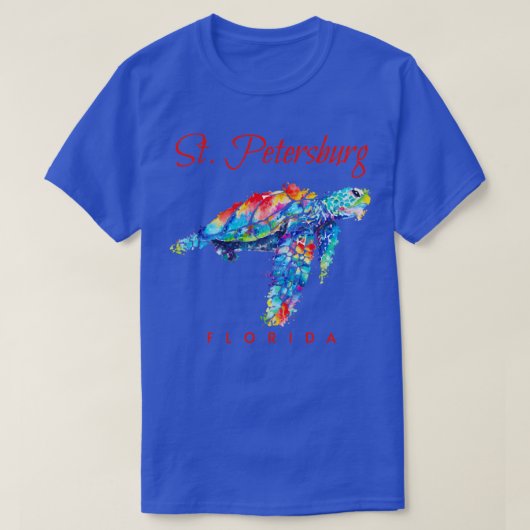 サンクトペテルブルクFlorida水色ウミガメ Tシャツ (デザイン正面)