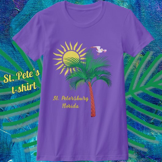 サンクトペテルブルクFlorida Palm Tree and Seagull T-Shi Tシャツ