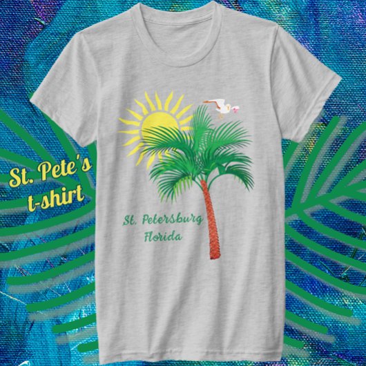 サンクトペテルブルクFlorida Palm Tree and Seagull T-Shi Tシャツ
