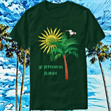 サンクトペテルブルクFlorida Palm Tree and Seagull T-Shi