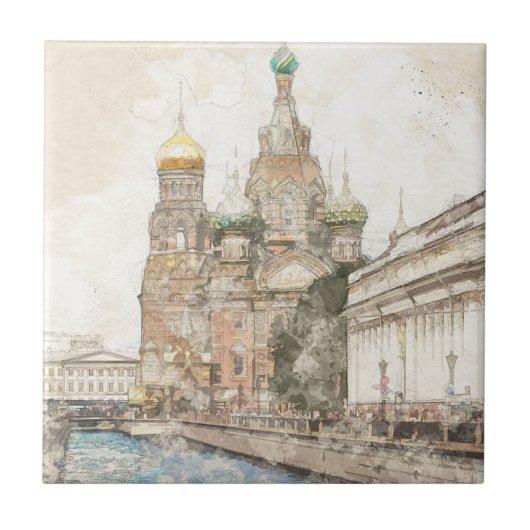 サンクトペテルブルクRussiaセラミックタイル – 象徴的な土地 タイル (正面)