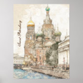 サンクトペテルブルクRussiaポスター – ヴィンテージ旅行 ポスター (正面)