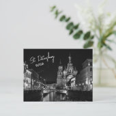 サンクトペテルブルクRussiaモノクロ写真 ポストカード (スタンド正面)