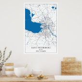 サンクトペテルブルクRussia Cityマップ旅行シンプル ポスター (キッチン)