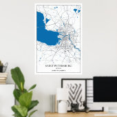 サンクトペテルブルクRussia Cityマップ旅行シンプル ポスター (ホームオフィス)
