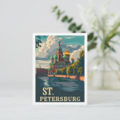 サンクトペテルブルグロシアヴィンテージ有名な旅行場所 ポストカード (スタンド正面)