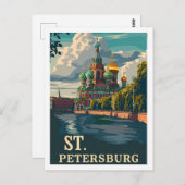 サンクトペテルブルグロシアヴィンテージ有名な旅行場所 ポストカード (正面/裏面)