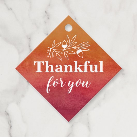 サンクフルフォーユー秋の結婚式婚約パーティ フェイバータグ (正面)