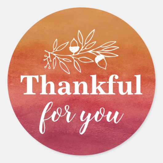 サンクフルフォーユー秋の結婚式婚約パーティ ラウンドシール (正面)