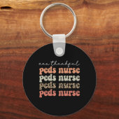 サンクフルペットナース秋の木の紅葉感謝してい キーホルダー (正面)