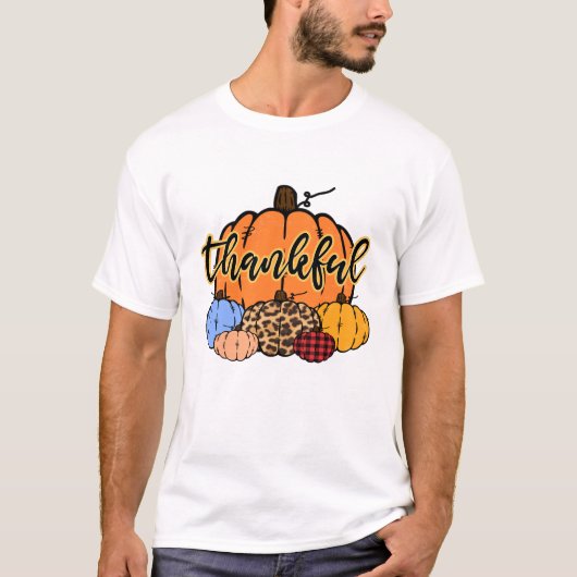 サンクフル秋カボチャデザイン Tシャツ (正面)