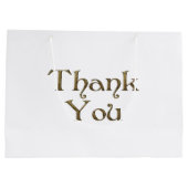 サンクユー感謝していゴンデンタイポグラフィ文字エレガント ラージペーパーバッグ (裏面)