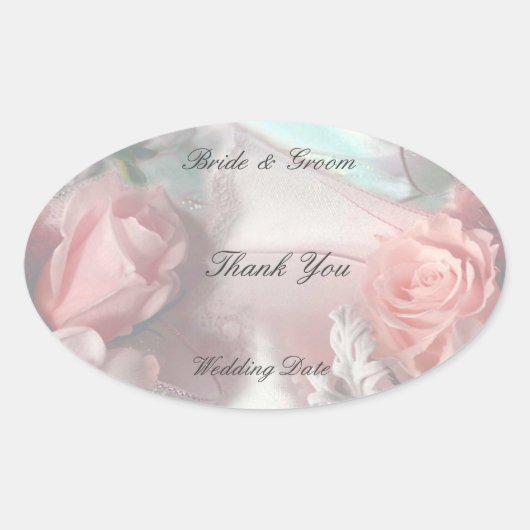 サンクユー結婚式の引き出物ラベル 楕円形シール (正面)