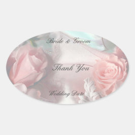 サンクユー結婚式の引き出物ラベル 楕円形シール