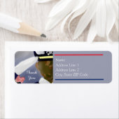 サンクユー赤白青ストライプの迷彩柄退役軍人 ラベル (インサイチュ)