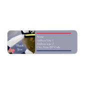 サンクユー赤白青ストライプの迷彩柄退役軍人 ラベル (正面)