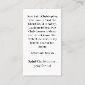 サンクリストファーカスタマイズ可能祈りの言葉カード コーリングカード (裏面)