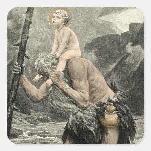 サンクリストファーキストラベル祈りの言葉版木、銅版、版画 スクエアシール (正面)