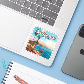 サンクレメンテカリフォルニアビーチオレンジカウンティレトロ シール (ノートパソコンとiPhone)