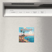 サンクレメンテカリフォルニアビーチオレンジカウンティレトロ マグネット (インサイチュ (食洗機))