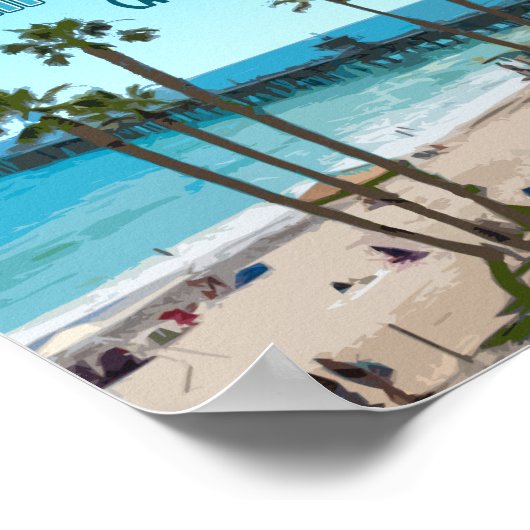 サンクレメンテピアビーチカリフォルニアヴィンテージ ポスター (角)