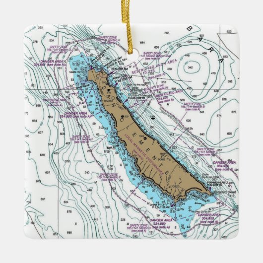 サンクレメンテ島図 セラミックオーナメント (正面)