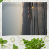 サンクレメンテ桟橋ナイトタイム海カリフォルニア キッチンタオル (折り畳み)