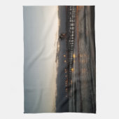 サンクレメンテ桟橋ナイトタイム海カリフォルニア キッチンタオル (縦)