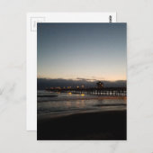 サンクレメンテ桟橋ナイトタイム海カリフォルニア ポストカード (正面/裏面)